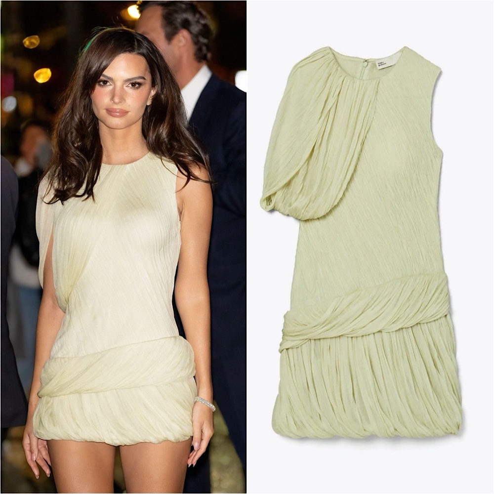 Tory Burch Pale Lime Green Mini Dress
